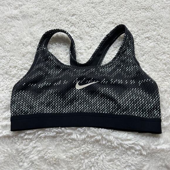 Nike Other - Nike Womens Sports Bra Logo Black Multicolor Sz XS Preppy Cheer Sports